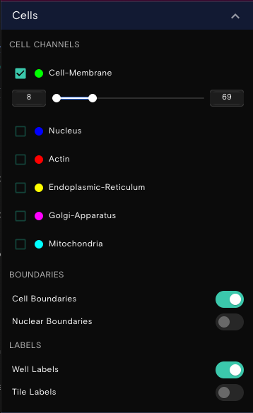 Example CytoCanvas Cells panel