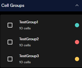 Example CytoCanvas Cell Groups Panel