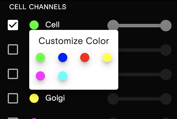 Example CytoCanvas Imaging controls